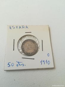 Coins of Spain: Moneda de plata España, Alfonso XIII, 1910, 50 céntimos